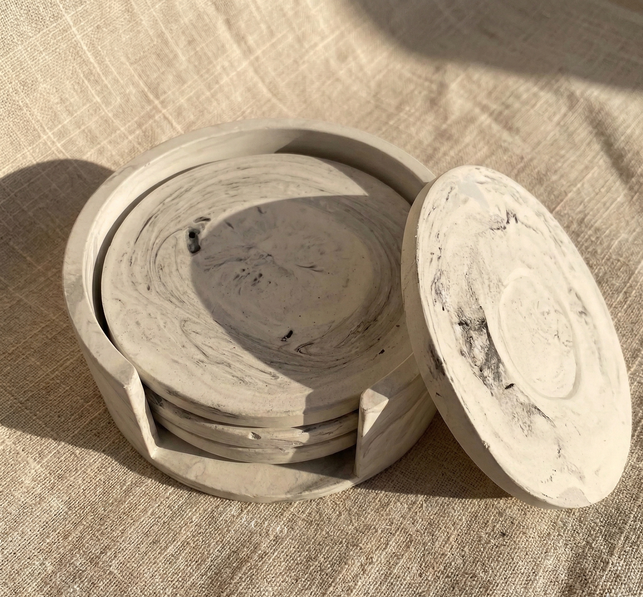 Set de posavasos veta negra completo